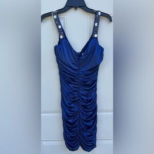 Speechless Strapless Navy Dress